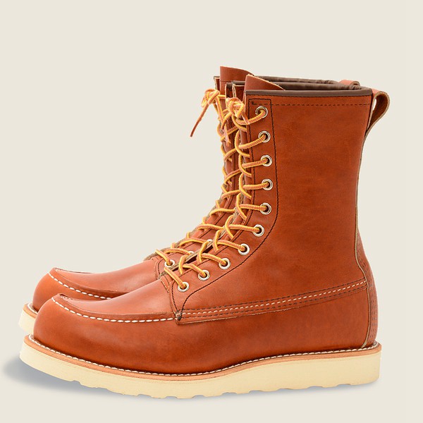 Mens Red Wing Classic Moc – 8-inch Legacy Leather - Heritage Boots Brown - HSC173490